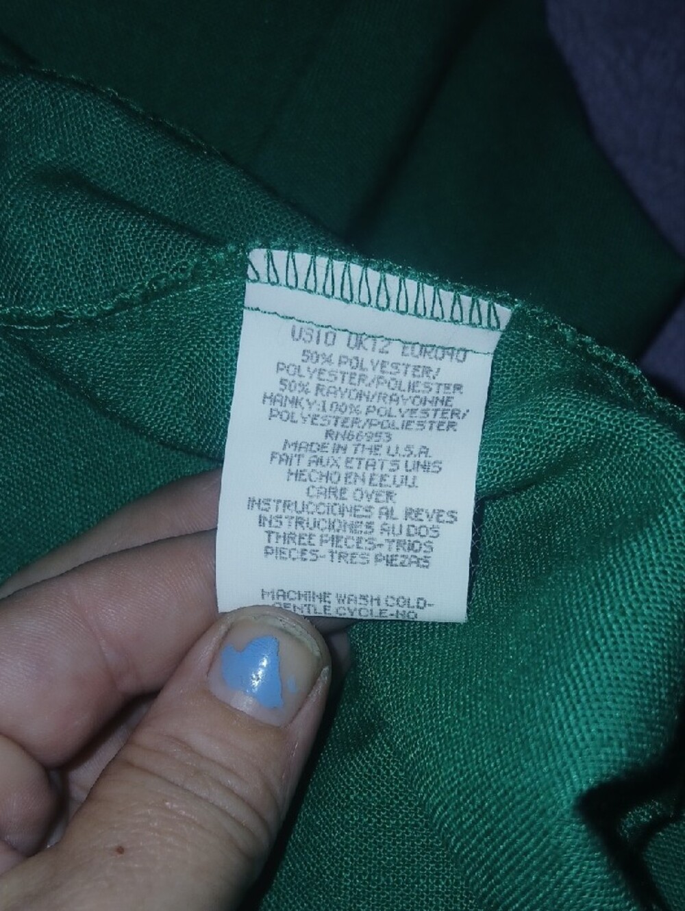 90s Vintage Leslie Fay Emerald Green Short Sleeve Blazer W/ Faux Packet Square - Picture 9 of 9